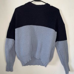 Two tone blue sweater from SHEIN